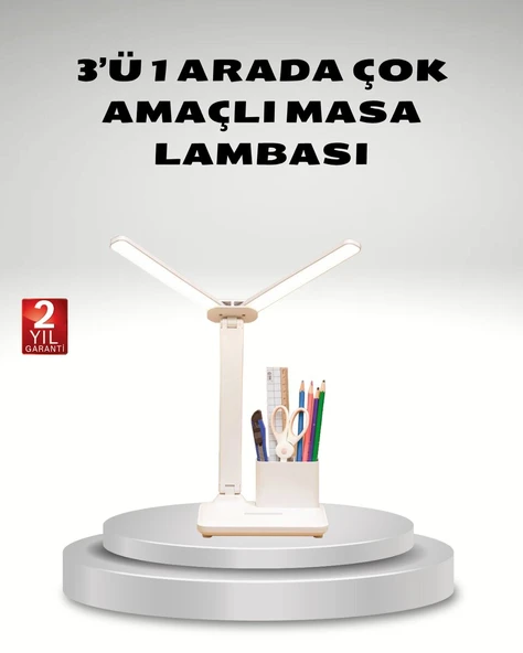 Kısılabilir LED Masa Lambası – Kalemlik ve Telefon Standlı, Göz Yormayan Işık ürün görseli 1