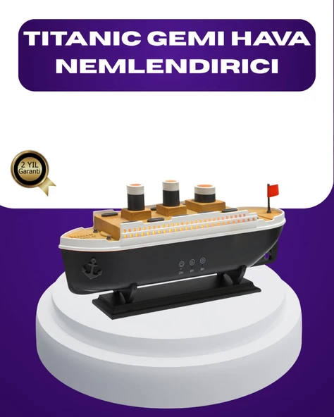 Titanik Gemi Tasarımlı LED Işıklı Hava Nemlendirici Buhar Efektli Oda Difüzörü ürün görseli 1