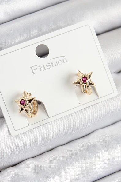 Pirinç Zirkon Taşlı Yıldız Model Gold Renk Çocuk Küpe 5886 ürün görseli 1