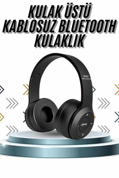 Kulak Üstü Bluetooth Kulaklık Yüksek Ses Kaliteli Ayarlanabilir ürün görseli 1