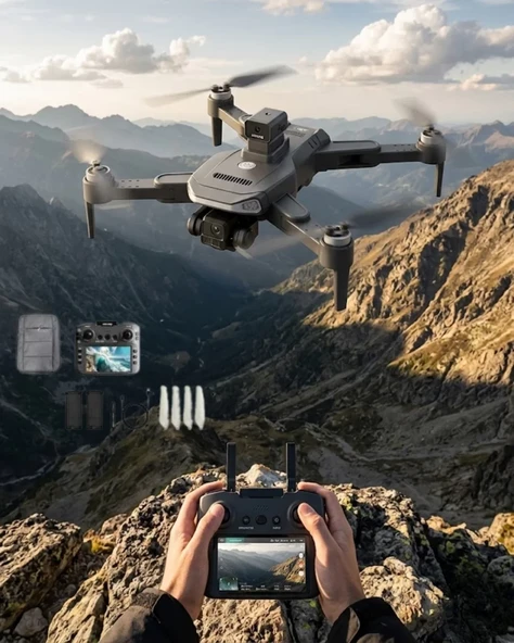 Katlanabilir GPS Destekli Akıllı Drone 4K Kamera Uzun Uçuş Süresi ve Engel Algılama Özellikli ürün görseli 1