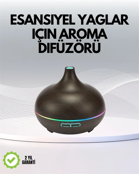 7 Renk Işıklı Ultrasonik Hava Difüzörü – Sessiz ve Güvenli Kullanım ürün görseli 1