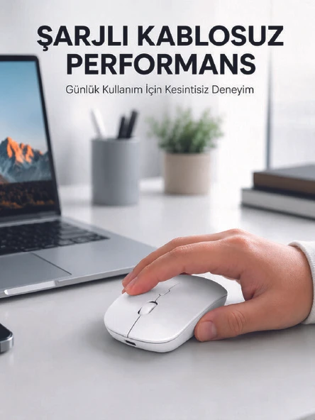 5000 DPI Bluetooth Kablosuz Mouse Hafif Ergonomik Sessiz Wireless Fare ürün görseli 1
