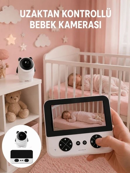 Geniş Ekranlı Bebek Monitörü Ağlama Algılama Özellikli Yeni Nesil ürün görseli 1