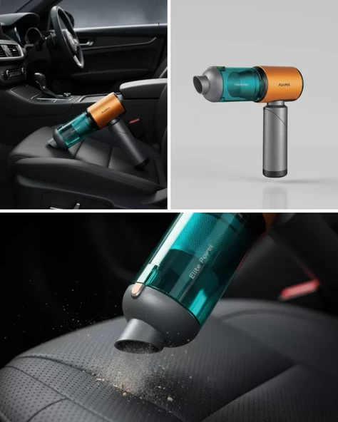 Araç İçin El Tipi Süpürge Güçlü Motor ve Uzun Pil Ömrü ürün görseli 1
