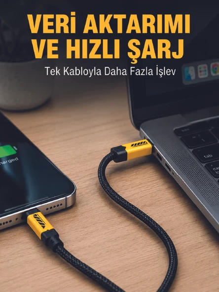 3'ü 1 Arada USB Şarj Kablosu 240W Hızlı Şarj ve Veri Aktarım Kablosu ürün görseli 1