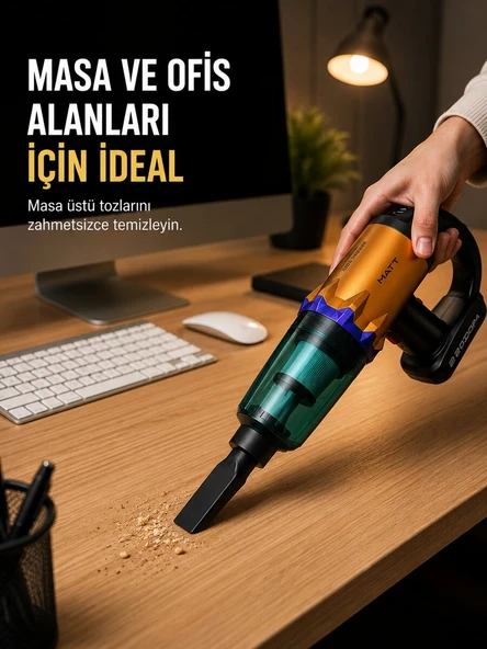 Kablosuz Araç Süpürgesi Yıkanabilir Filtreli Taşınabilir El Tipi Süpürge ürün görseli 1