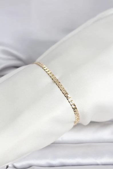 CM 14K Gold Renk Zincirli Model Kadın Bileklik 5886 ürün görseli 1
