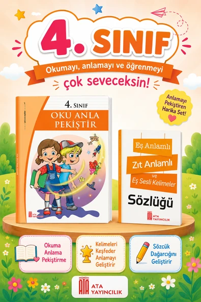 4.Sınıf Oku Anla Pekiştir + Eş Anlamlı, Zıt Anlamlı ve Eş Sesli Kelimeler Sözlüğü ürün görseli 1