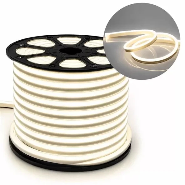 Pm-5289 Silikon Kaplama 12 Volt 100 Metre Günışığı 4000K Neon Led Şerit Aydınlatma ürün görseli 1