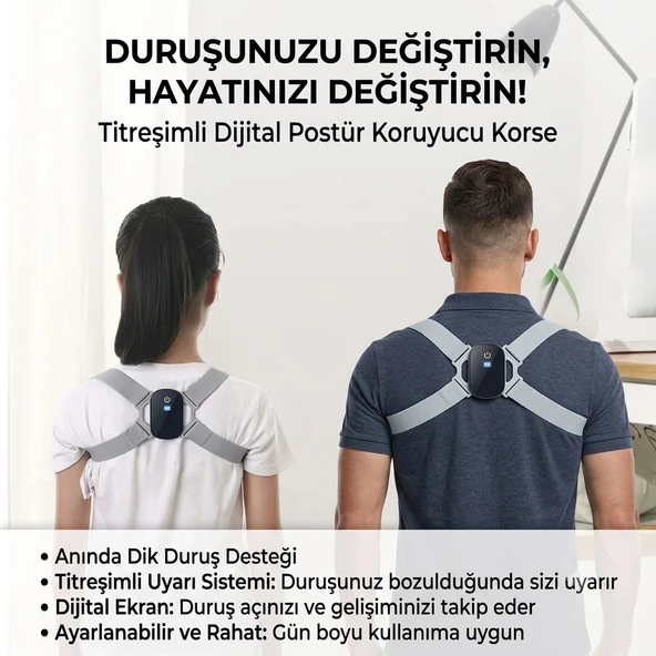 Dijital Ekran Titreşimli Dik Durma Korsesi ürün görseli 1