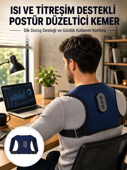 Postür Düzeltici Masaj Kemeri Titreşim Isıtma Ve Destek Sistemi Yeni Nesil ürün görseli 1