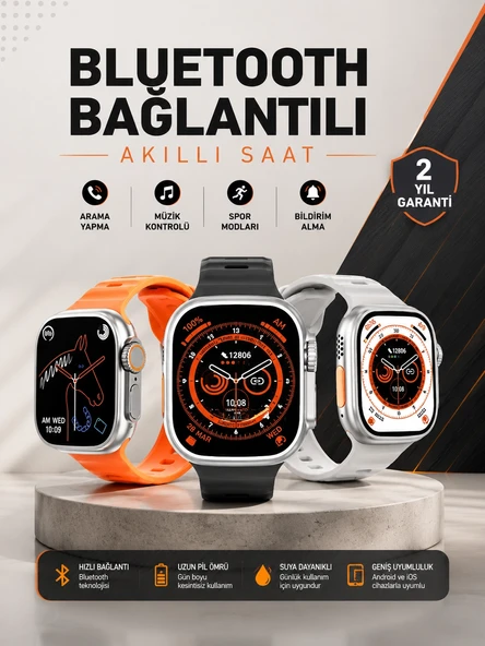 Yeni Nesil Akıllı Saat Adımsayar, Gps, Nabız Ölçer, Uyku Ve Sağlık Takibi ürün görseli 1
