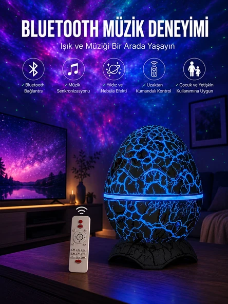 Dinozor Speaker Renk Değiştirme Projeksiyon Modu Bluetooth Hoparlör Gece Lambası Yeni Nesil ürün görseli 1