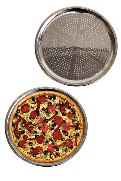 Delikli Çelik Pizza Lahmacun Tepsisi Orta Boy -32 Cm ürün görseli 1
