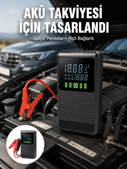 4’Ü 1 Arada Jump Starter Hava Kompresörü Led Fener Yeni Nesil ürün görseli 1