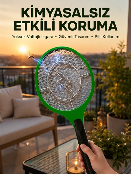Hafif Ergonomik Elektronik Böcek Öldürücü – Güvenlik Koruması İle Pil Kontrollü ürün görseli 1