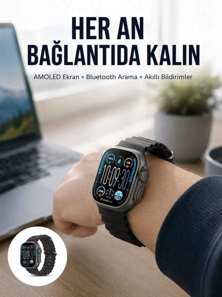 Akıllı Saat 49Mm Arama Spor Yeni Nesil ürün görseli 1