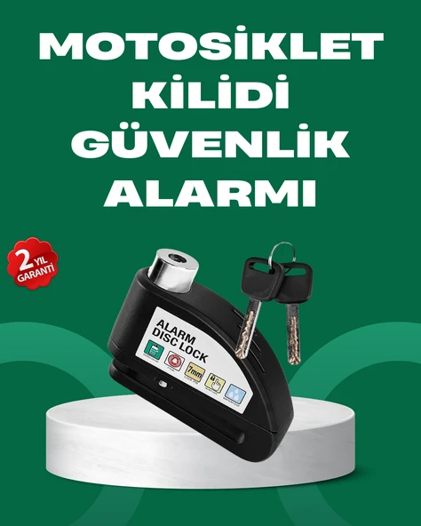 Motosiklet Scooter Bisiklet Tekerlek Disk Kilidi Alarmlı Güvenlik ürün görseli 1