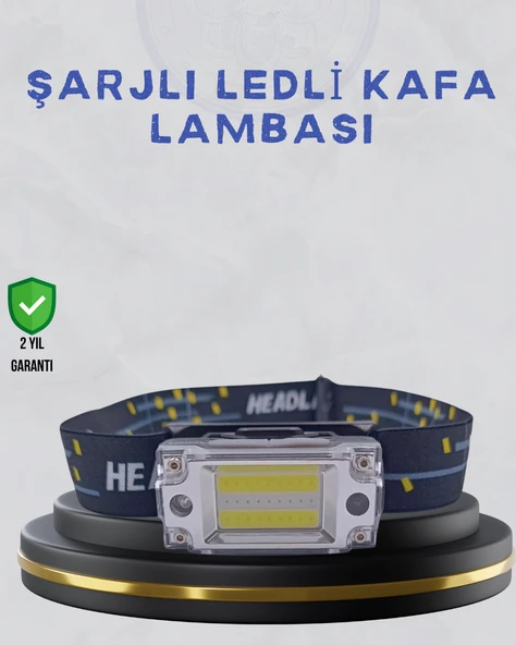 Kompakt Led Kafs Feneri Usb Şarjlı 2 Işık Modlu 215 Lümen ürün görseli 1