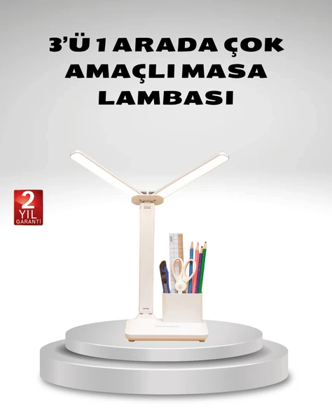 Kısılabilir Led Masa Lambası – Kalemlik Telefon Standlı, Göz Yormayan Işık ürün görseli 1