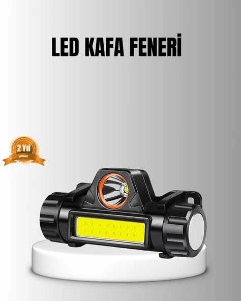Şarjlı Led Kafa Feneri – Çift Fonksiyonlu, 200Lm Işık Gücü, Ip44 Suya Dayanıklı ürün görseli 1