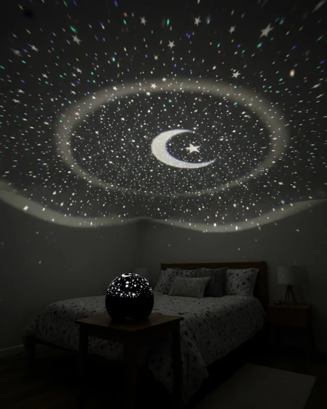 Fişli Yıldız Projektör Gece Lambası Müzikli ürün görseli 1
