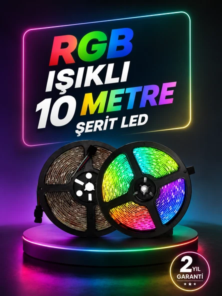 Şerit Led Kumandalı Usb Enerjili Suya Dayanıklı Dekoratif Aydınlatma ürün görseli 1