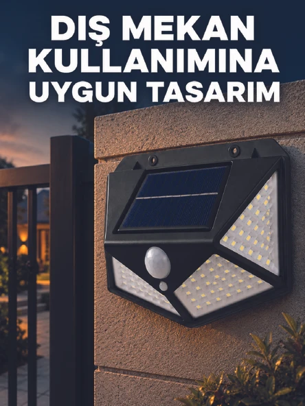 Güneş Enerjisi Ile Olan Hareket Sensörlü 3 Modlu Led Dış Mekan Duvar Aydınlatması ürün görseli 1