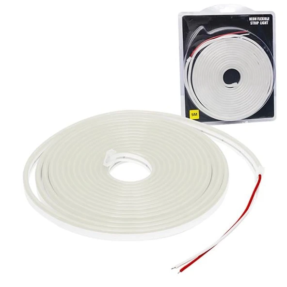 Powermaster PM-19652 Silikon Kaplamalı 12 Volt 5 Metre Beyaz Neon Led Şerit Aydınlatma ürün görseli 1