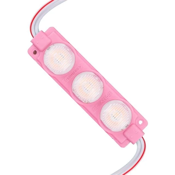 12 Volt 3 Watt Pembe LED Modül - 74X20 Mm - 3030 Çip ürün görseli 1