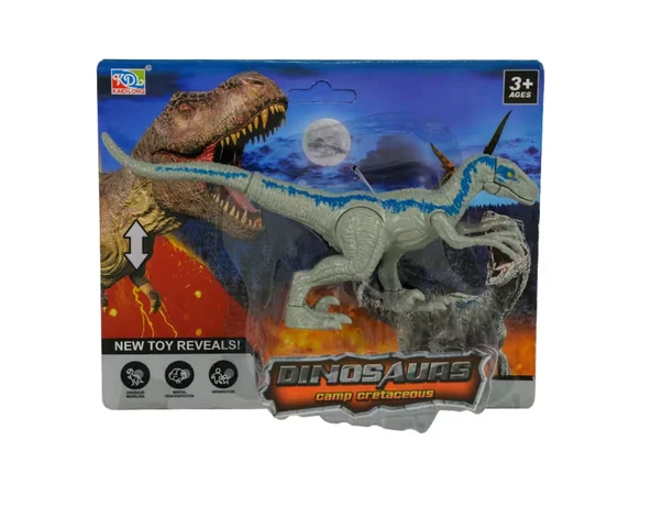 Hareketli Dinozor Figür Gri Raptor ürün görseli 1