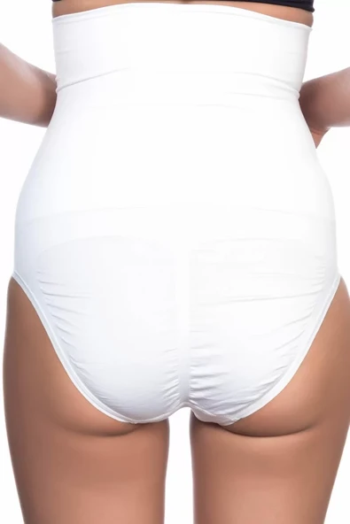 Beyaz Yüksek Bel Double Slip Korse - Resim 3