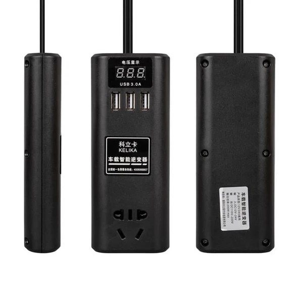 Powermaster Çok Fonksiyonlu USB Araç İnvertörü 12V/24V To 220V ürün görseli 1