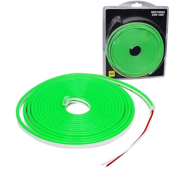 Powermaster 12 Volt 5 Metre Silikonlu Yeşil Neon Led Şerit ürün görseli 1