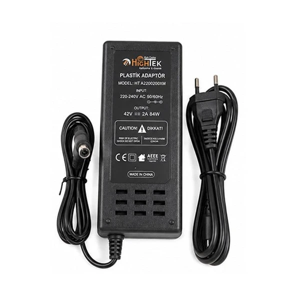 Hightek HT-4202000XM Tds Uçlu Xiaomi M365 42 Volt 2 Amper 84 Watt Elektrikli Scooter Şarj Cihazı Adaptörü ürün görseli 1