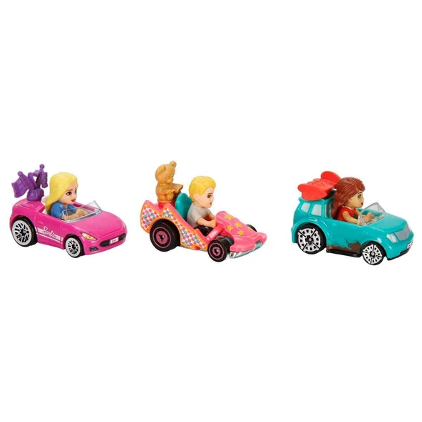 Hot Wheels Racerverse Barbie 3 lü Araba Seti JDG45 - Resim 3