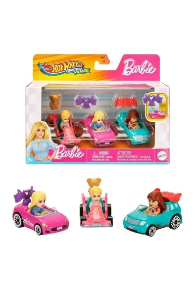 Hot Wheels Racerverse Barbie 3 lü Araba Seti JDG45 - Resim 2