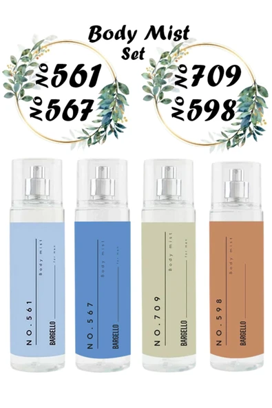 Body Mist Seti (NO.561 - NO.709 - NO.567 - NO.598) ürün görseli 1