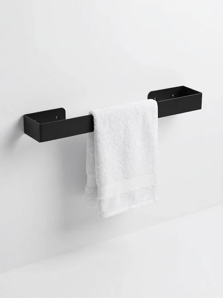 Orret 40 Cm Yapışkanlı Havlu Askısı Metal Havluluk Delmeden Montaj Banyo Havlu Askılığı Mutfak Havlu Tutucu Lavabo Yanı Havlu Askısı Siyah Duvar Havluluk (Siyah) ürün görseli 1