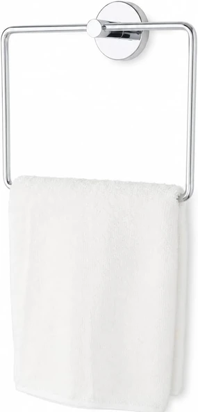 Alper Banyo İris Krom Kaplama Kare Havluluk, Yapışkanlı Vidalı Montajlı Banyo Havlu Askısı, 35 Mm Oval Bantlı ürün görseli 1