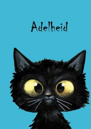Adelheid: Personalisiertes Notizbuch, Din A5, 80 Blanko Seiten Mit Kleiner Katze Auf Jeder Rechten Unteren Seite. Durch Vornamen Auf Dem Cover, Eine ... Coverfinish. Über 2500 Namen Bereits Verf ürün görseli 1
