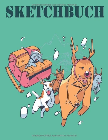 Sketchbuch: Hunde Heft Mit Den Blanko Seiten Für Skizzen Zeichnen Und Malen - Tolles Adventsgeschenk ürün görseli 1