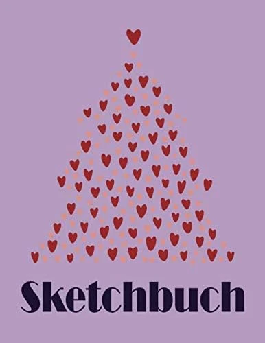 Sketchbuch: Weihnachtsbaum Heft Mit Den Blanko Seiten Für Skizzen Zeichnen Und Malen - Tolles Adventsgeschenk ürün görseli 1
