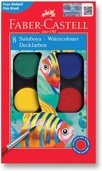 Faber-Castell Suluboya, 8 Renk Küçük Boy - 5292125008 ürün görseli 1