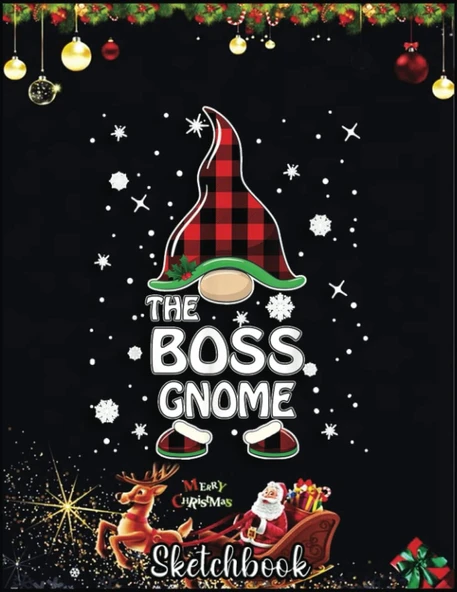 Christmas Sketch Book: Gnome Buffalo Plaid Matching Christmas, 120 Pages Help You Your Ideas Size 8.5 X 11 Inches ürün görseli 1