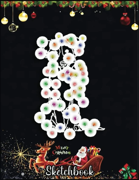 Christmas Sketch Book: Border Collie Santa Christmas Tree Lights Xmas Gifts, 120 Pages Help You Your Ideas Size 8.5 X 11 Inches ürün görseli 1