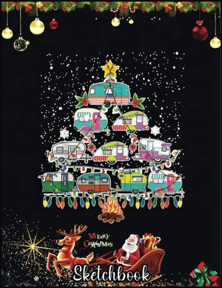 Christmas Sketch Book: Christmas Tree Vehicles Camping Rving Trailers Gift, 120 Pages Help You Your Ideas Size 8.5 X 11 Inches Sketchbook ürün görseli 1