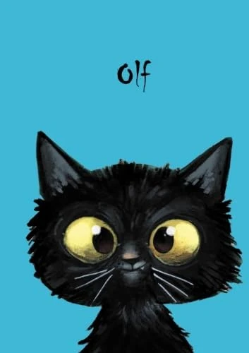Olf: Personalisiertes Notizbuch, Din A5, 80 Blanko Seiten Mit Kleiner Katze Auf Jeder Rechten Unteren Seite. Durch Vornamen Auf Dem Cover, Eine Schöne ... Coverfinish. Über 2500 Namen Bereits Verf ürün görseli 1