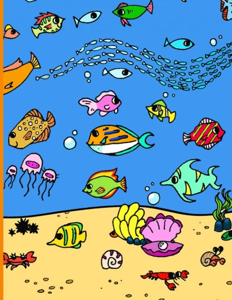 Of Fish Sketchbook 8.5 X11, 50 Sheet, 100 Pages. Paperback By C.E.S. ürün görseli 1